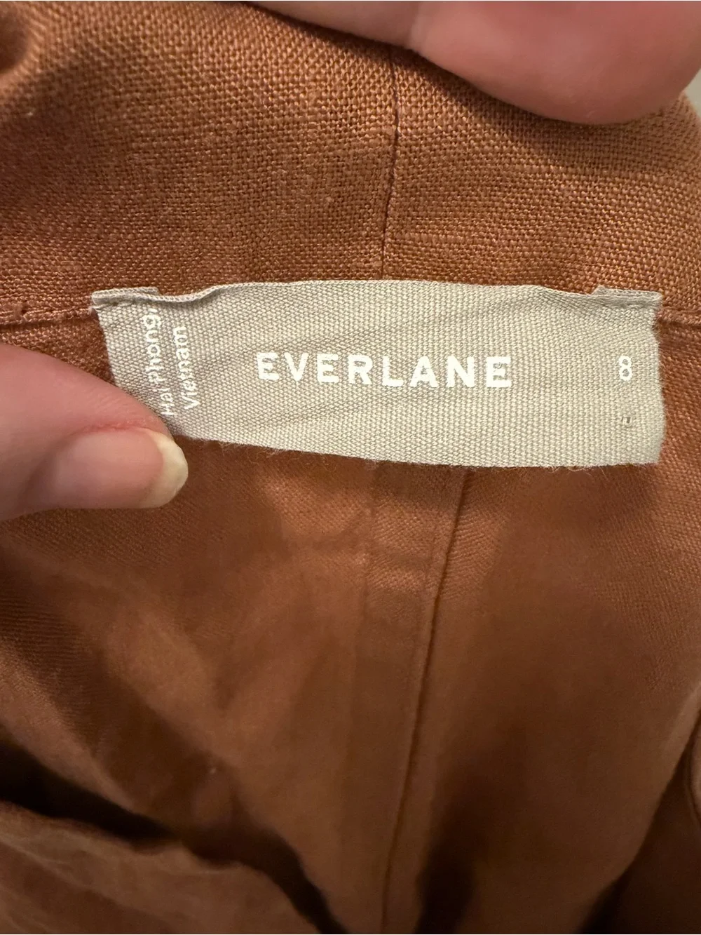 Everlane Wrap Linen Jumpsuit in Carob Brown